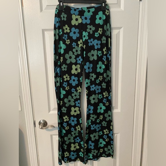 ASOS Kick Flare Floral Flower Pants Flares Leggings - Picture 5 of 10